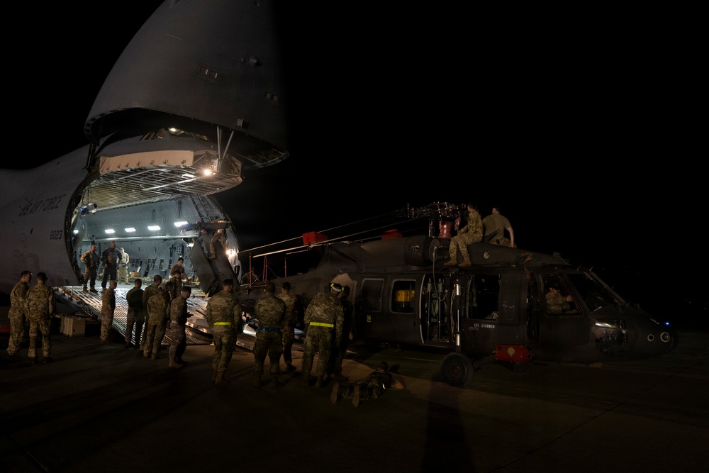 JTF-Bravo UH-60M Black Hawk’s arrive on a Travis C-5M