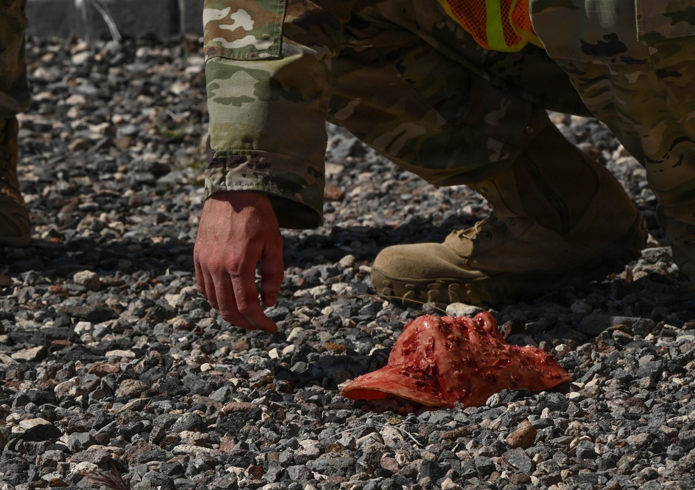 31st Combat Air Base Squadron conducts pre-deployment training at Nellis AFB