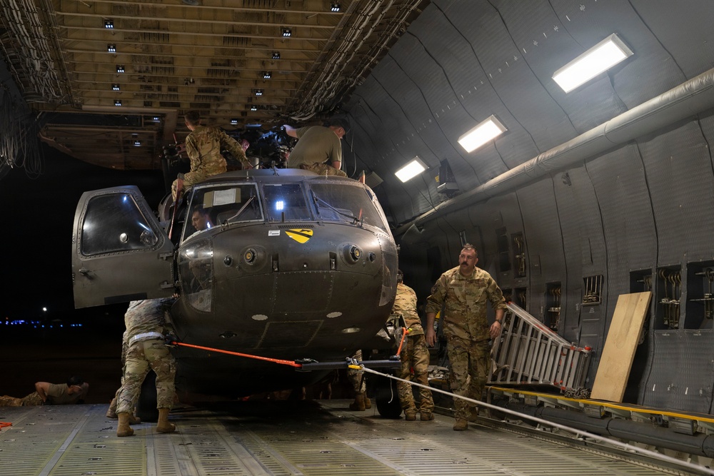 JTF-Bravo UH-60M Black Hawk’s arrive on a Travis C-5M