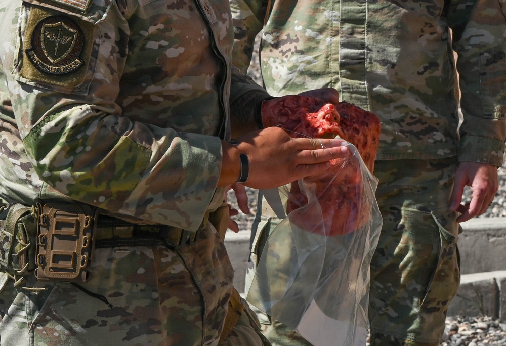 31st Combat Air Base Squadron conducts pre-deployment training at Nellis AFB