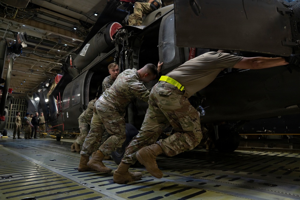 JTF-Bravo UH-60M Black Hawk’s arrive on a Travis C-5M