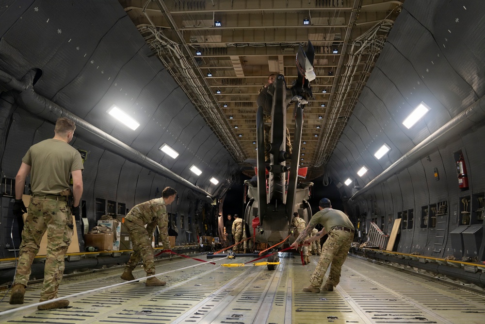 JTF-Bravo UH-60M Black Hawk’s arrive on a Travis C-5M