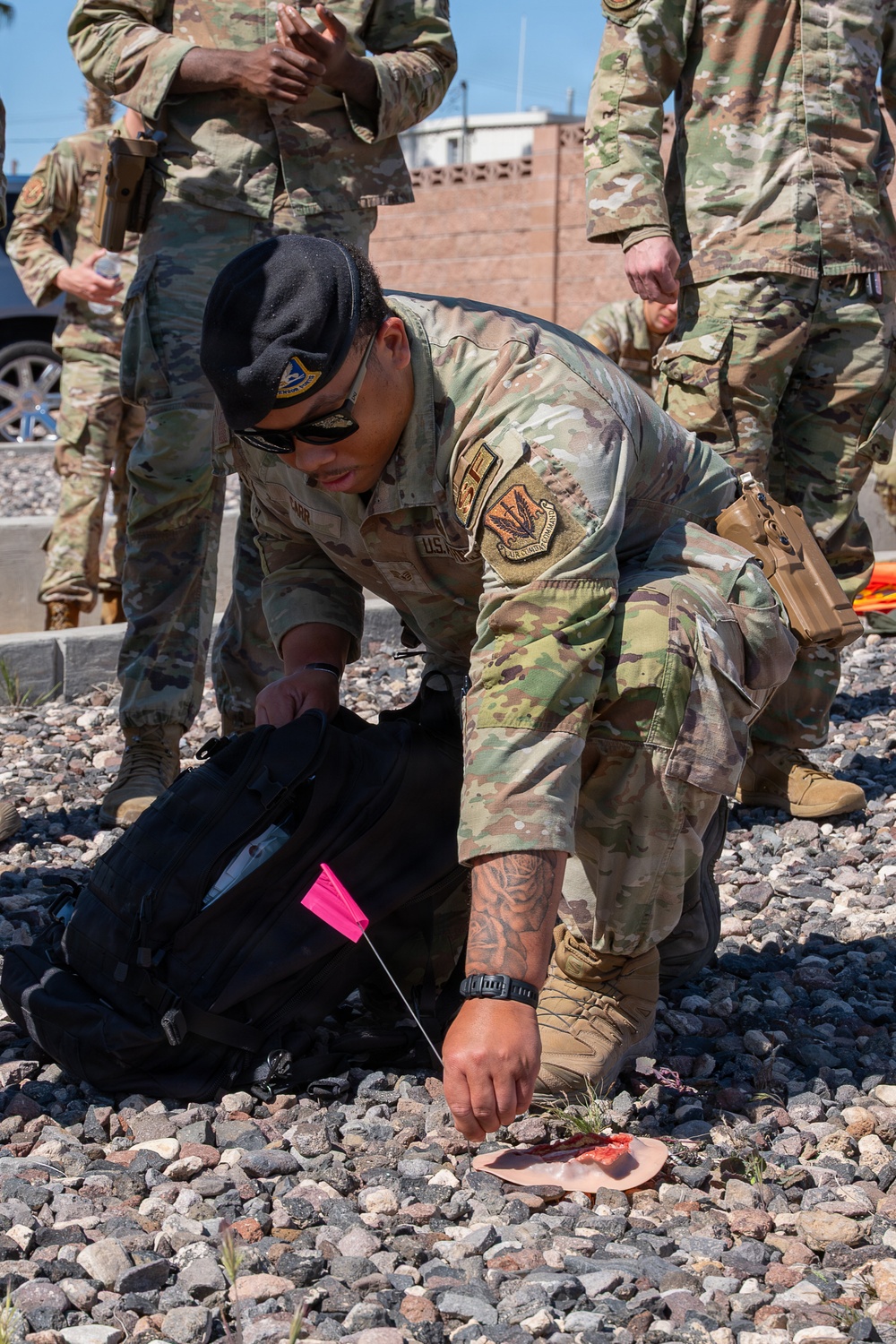 31st Combat Air Base Squadron conducts pre-deployment training at Nellis AFB