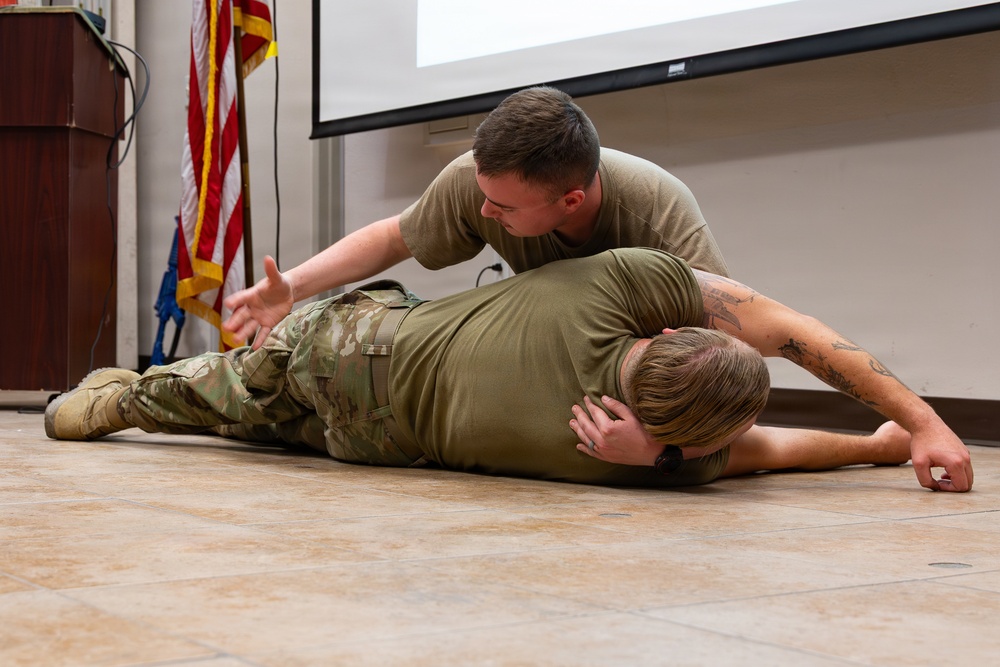 31st Combat Air Base Squadron conducts pre-deployment training at Nellis AFB