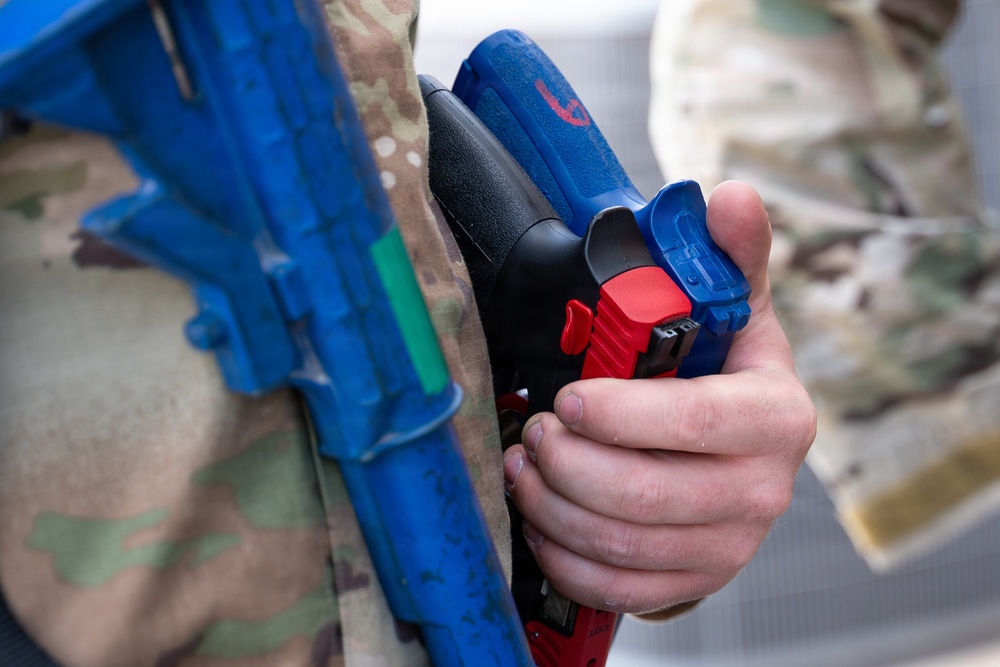 31st Combat Air Base Squadron conducts pre-deployment training at Nellis AFB