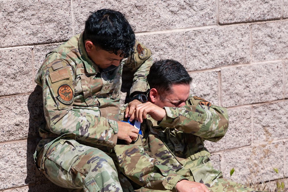 31st Combat Air Base Squadron conducts pre-deployment training at Nellis AFB
