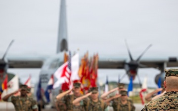 Maj. Gen. Marcus Annibale relinquishes command of 1st Marine Aircraft Wing to Brig. Gen. Simon Doran
