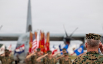 Maj. Gen. Marcus Annibale relinquishes command of 1st Marine Aircraft Wing to Brig. Gen. Simon Doran