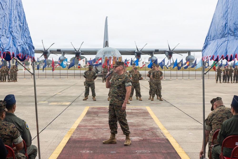 Maj. Gen. Marcus Annibale relinquishes command of 1st Marine Aircraft Wing to Brig. Gen. Simon Doran