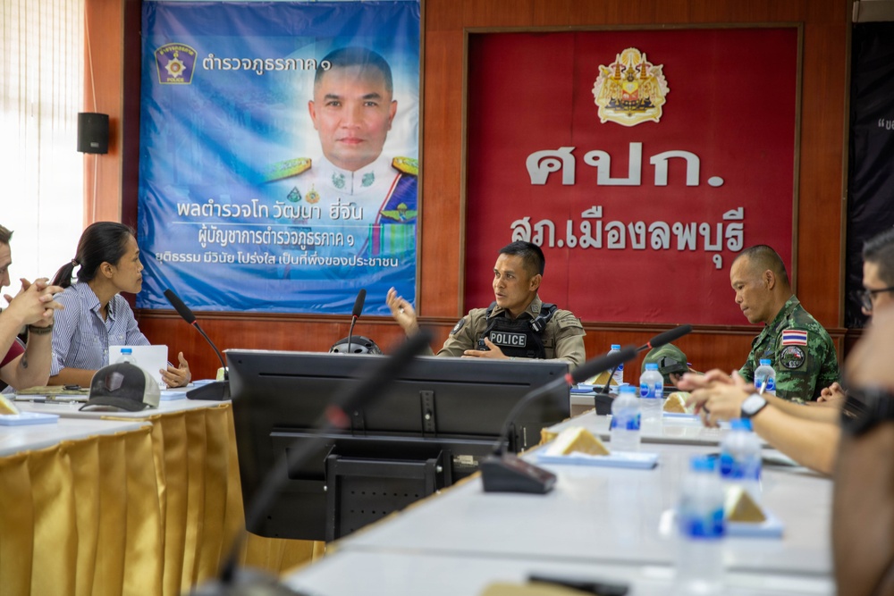 Hanuman Guardian | US - Royal Thai Army Civil Affairs Teams Visit Lop Buri Police Department