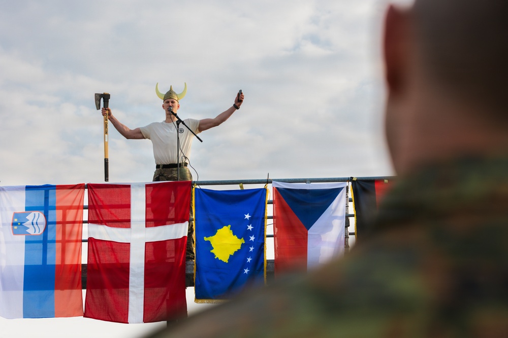KFOR Multinational Soldiers Test Endurance During Danish Contingent March