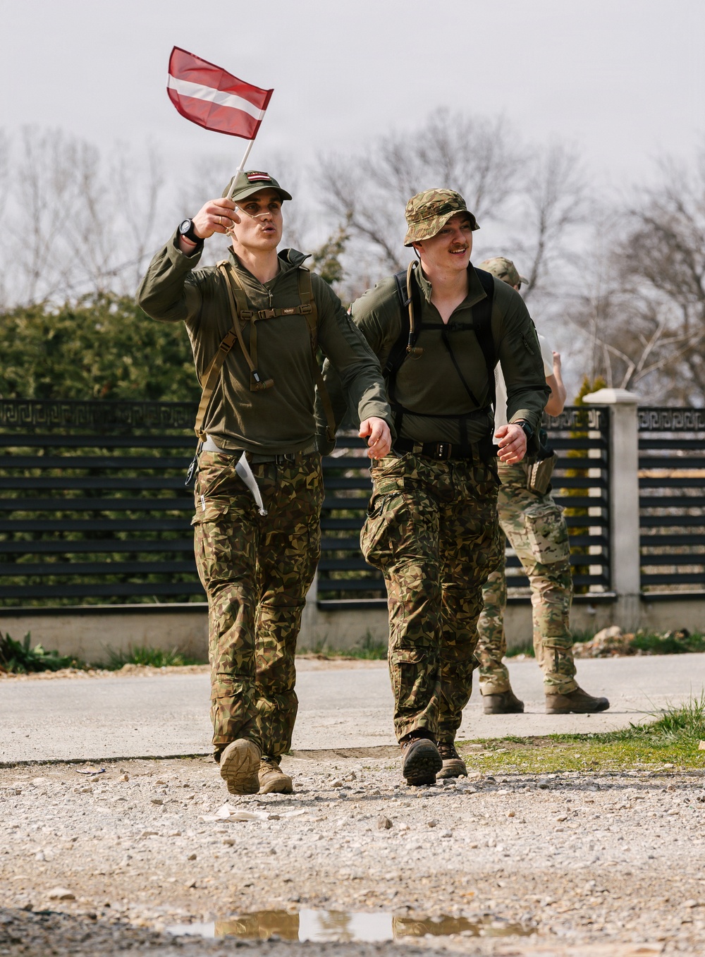 KFOR Multinational Soldiers Test Endurance During Danish Contingent March