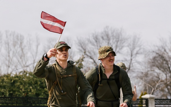 KFOR Multinational Soldiers Test Endurance During Danish Contingent March