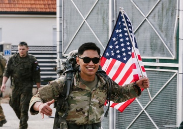 KFOR Multinational Soldiers Test Endurance During Danish Contingent March