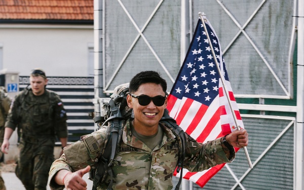 KFOR Multinational Soldiers Test Endurance During Danish Contingent March