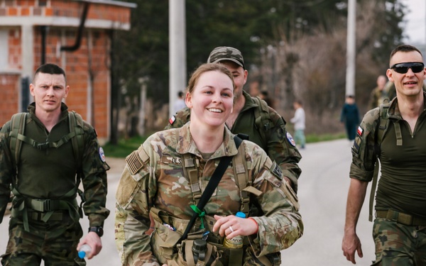 KFOR Multinational Soldiers Test Endurance During Danish Contingent March