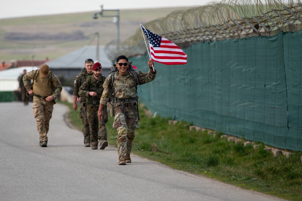 KFOR troops participate in DANCON march in Kosovo