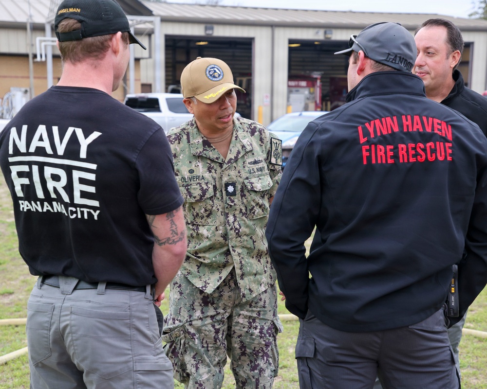 Naval Suppport Activity Panama City Fire and Emergency Services train with Lynn Haven Fire Rescue