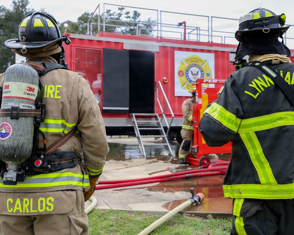 Naval Support Activity Panama City Fire and Emergency Services train with Lynn Haven Fire Rescue