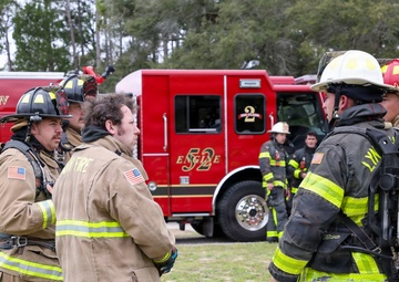Naval Support Activity Panama City Fire and Emergency Services train with Lynn Haven Fire Rescue