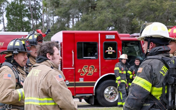 Naval Support Activity Panama City Fire and Emergency Services train with Lynn Haven Fire Rescue