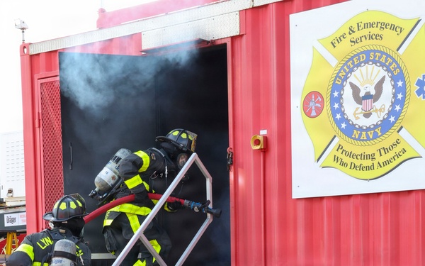 Naval Support Activity Panama City Fire and Emergency Services train with Lynn Haven Fire Rescue