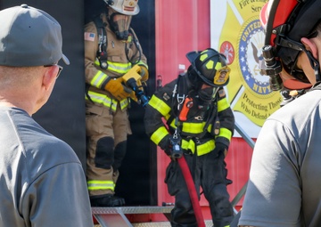 Naval Support Activity Panama City Fire and Emergency Services train with Lynn Haven Fire Rescue