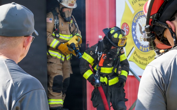Naval Support Activity Panama City Fire and Emergency Services train with Lynn Haven Fire Rescue