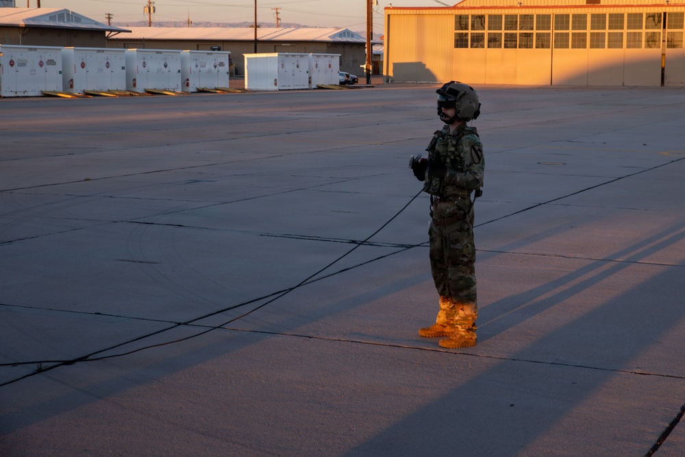 Pre-flight checks along the southern barrier
