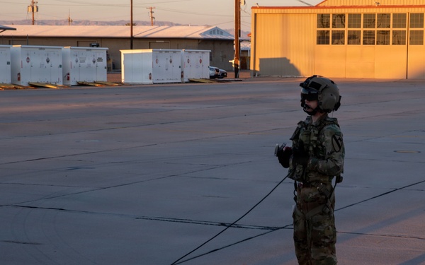 Pre-flight checks along the southern barrier