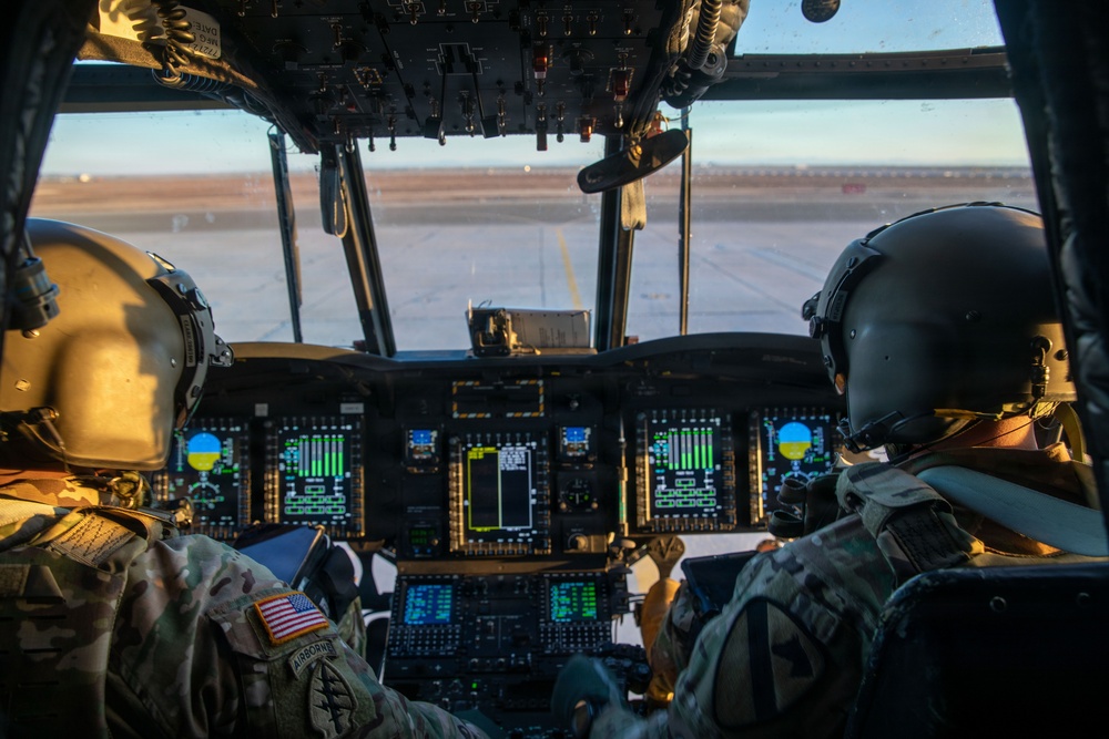 Pre-flight checks along the southern barrier