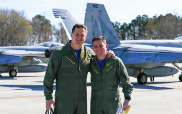 Carrier Air Wing 7 Holds Airborne Change of Command