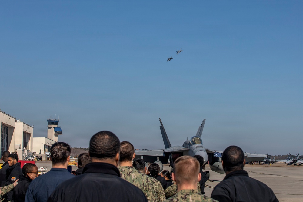 VFA-105 Executes Change of Command with Aerial Flyover