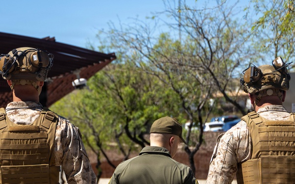 U.S. Border Patrol agents lead Marines on guided southern border survey