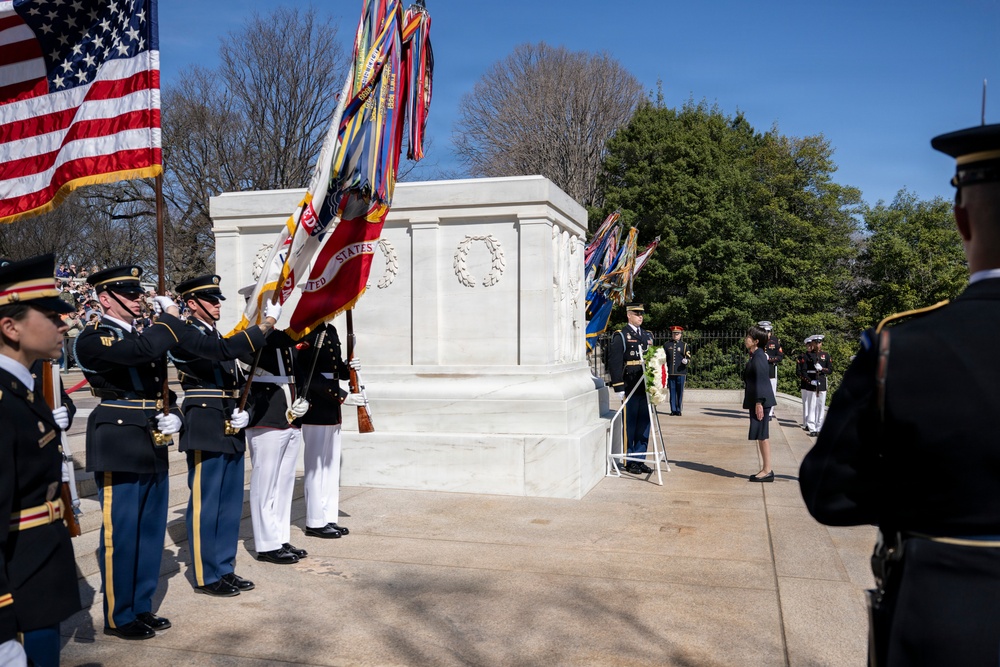 Japanese Prime Minister Sanae Takaichi Visits Arlington National Cemetery