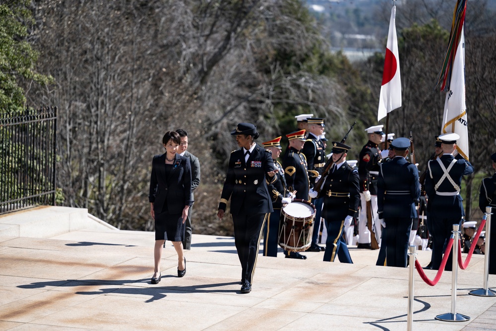 Japanese Prime Minister Sanae Takaichi Visits Arlington National Cemetery