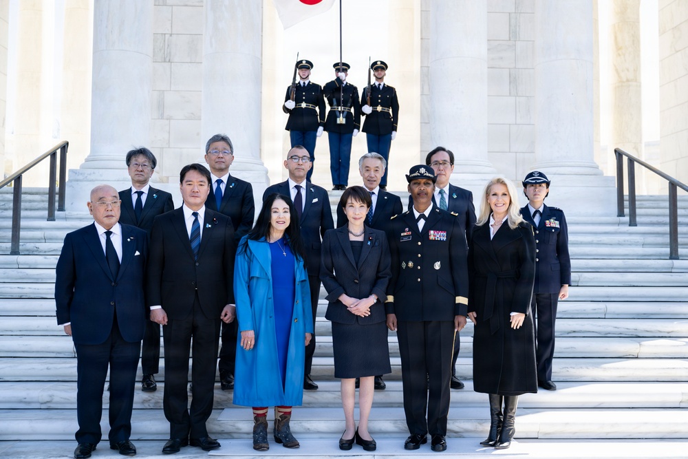 Japanese Prime Minister Sanae Takaichi Visits Arlington National Cemetery