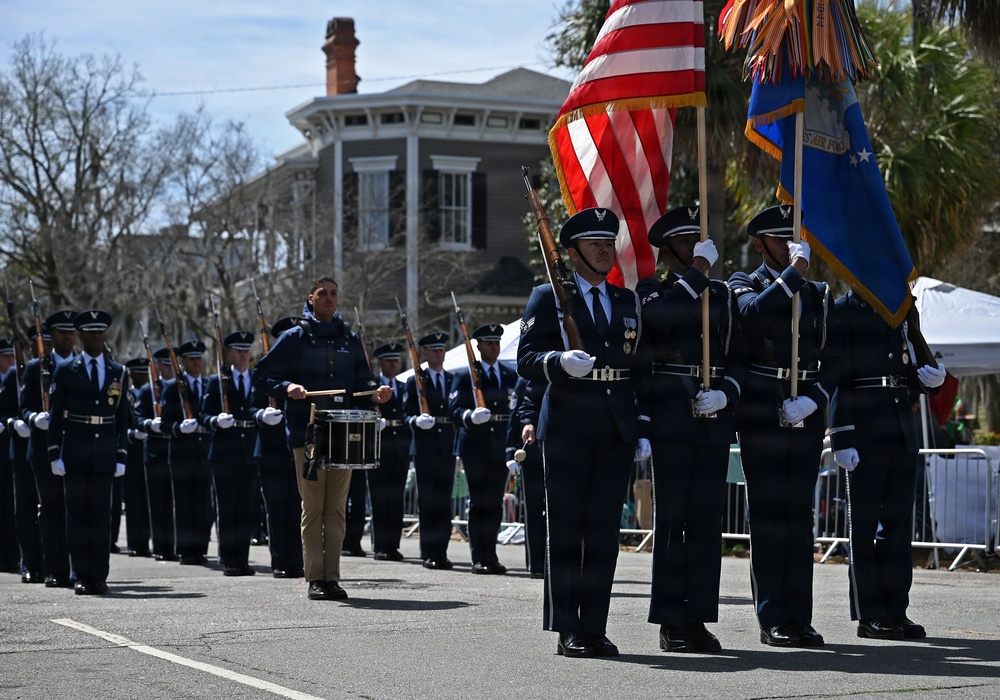 Air Force Honor Guard participates in St. Patrick’s Day parade