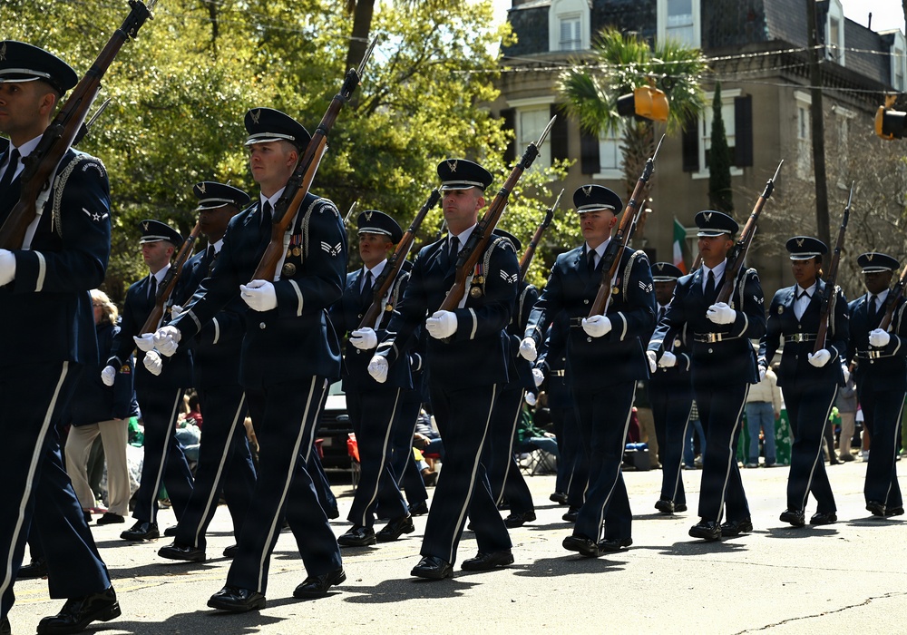 Air Force Honor Guard participates in St. Patrick’s Day parade