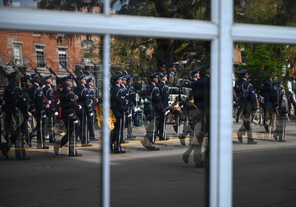 Air Force Honor Guard participates in St. Patrick’s Day parade