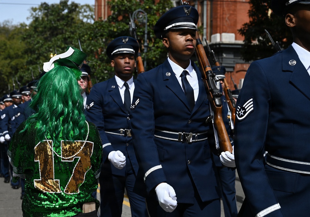 Air Force Honor Guard participates in St. Patrick’s Day parade