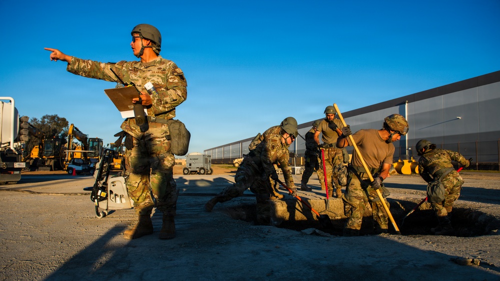163d CES repairs flightline; meets METs during exercise Grizzly Talon