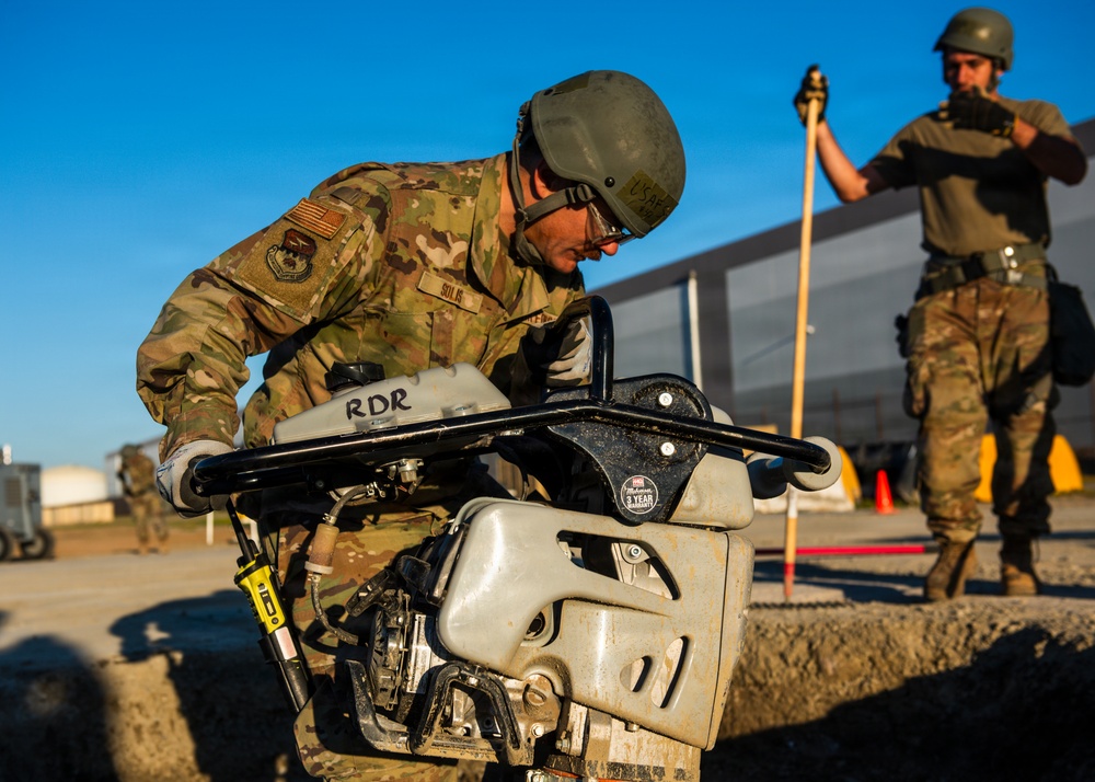 163d CES repairs flightline; meets METs during exercise Grizzly Talon