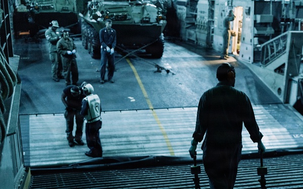 11th MEU Marines, Sailors conduct well deck operations aboard USS Portland