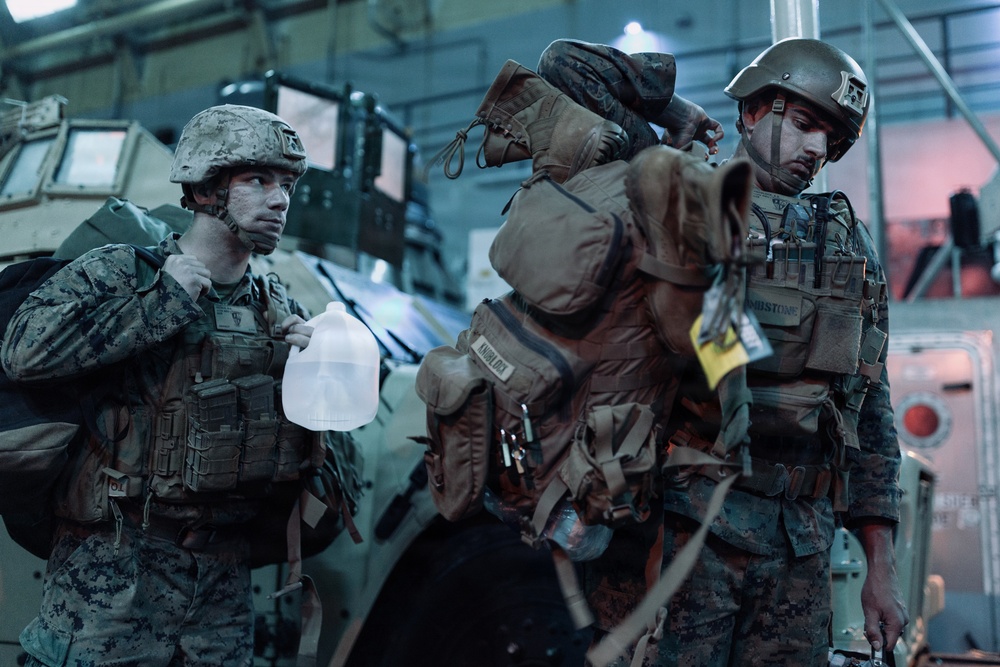 11th MEU Marines, Sailors conduct well deck operations aboard USS Portland