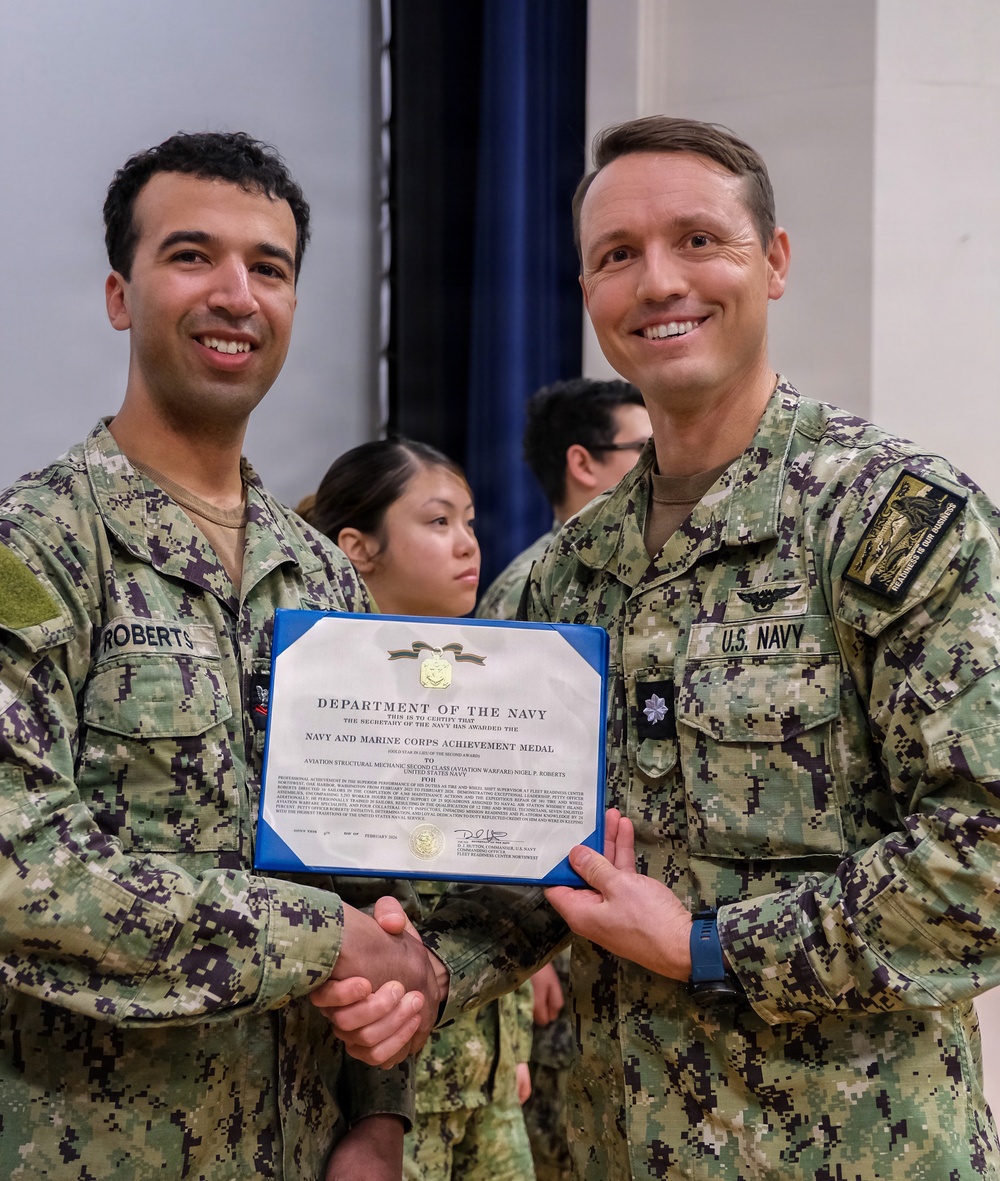 Fleet Readiness Center Northwest February 2026 Awards Quarters