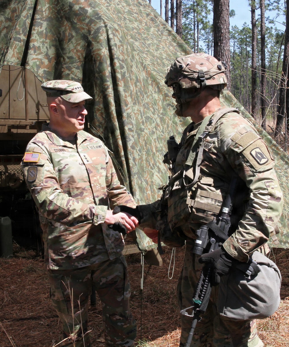Director Stubbs and Maj. Gen. Haas visit 3-265 ADA at the Joint Readiness Training Center