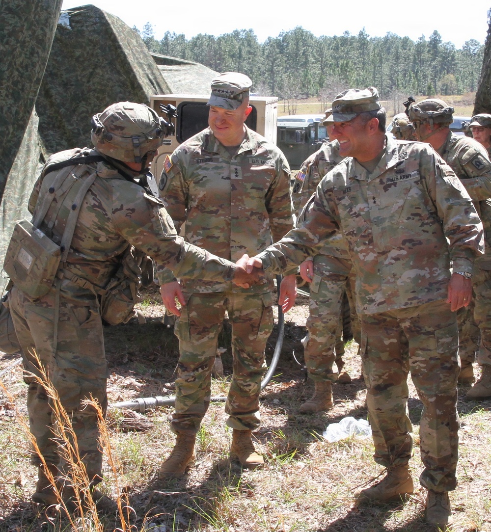Director Stubbs and Maj. Gen. Haas visit 3-265 ADA at the Joint Readiness Training Center