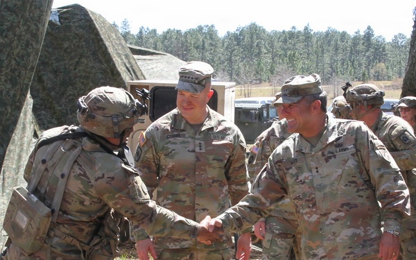 Director Stubbs and Maj. Gen. Haas visit 3-265 ADA at the Joint Readiness Training Center