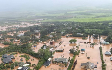 Coast Guard conducts overflight during flash floods on Oahu